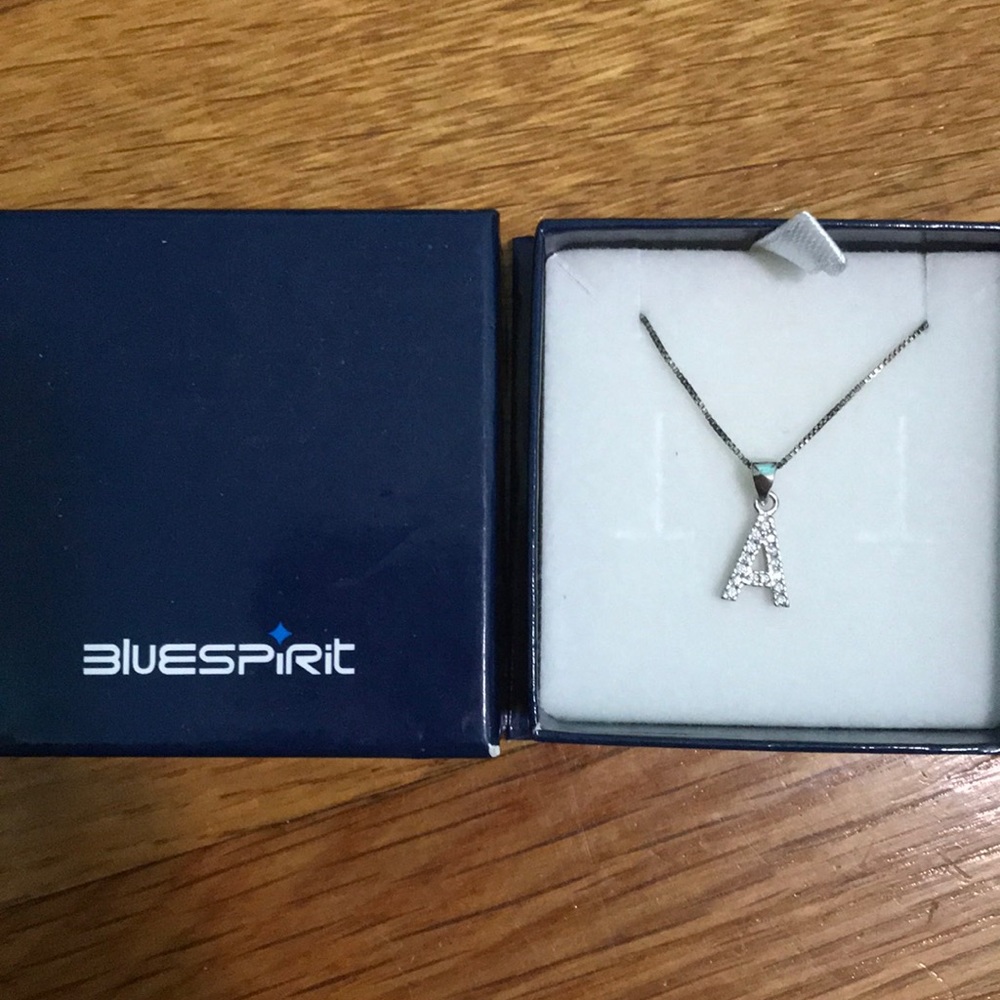 Blue Spirit letter A necklace